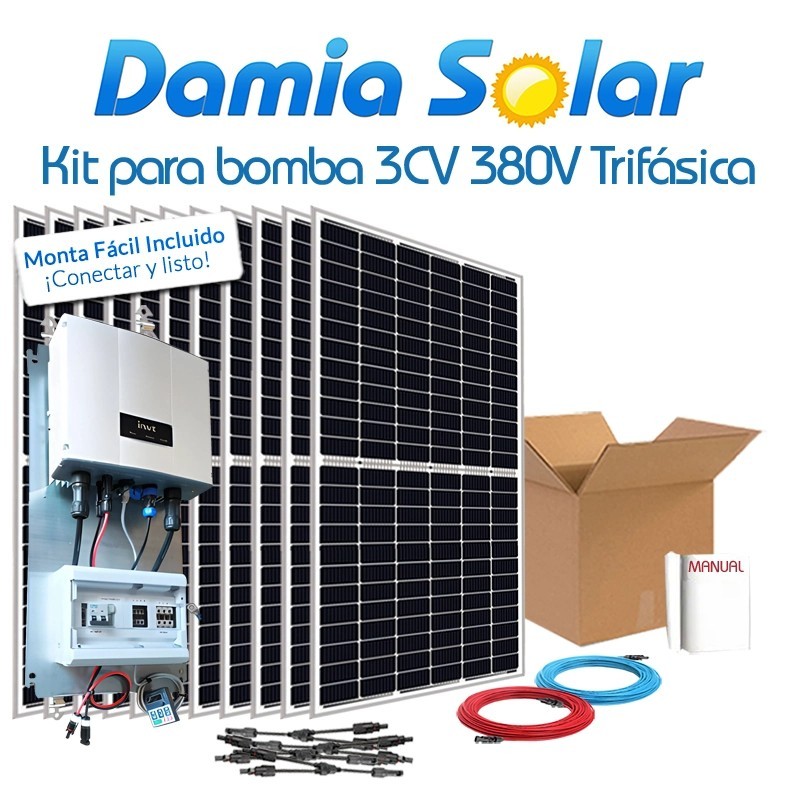 kit solar para uso directo bomba de agua 3CV 380V trifásica | Damia Solar