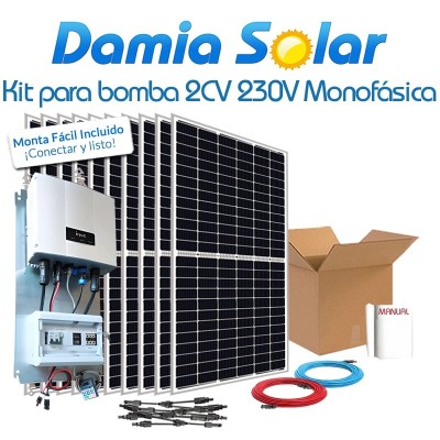 Comprar kit solar para uso directo de bomba de agua 2CV 230V monofásica