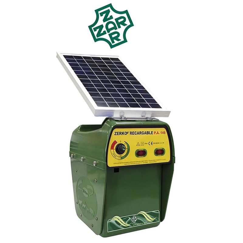 Pastor eléctrico solar recargable ZERKO 10W (batería y panel) | Damia Solar