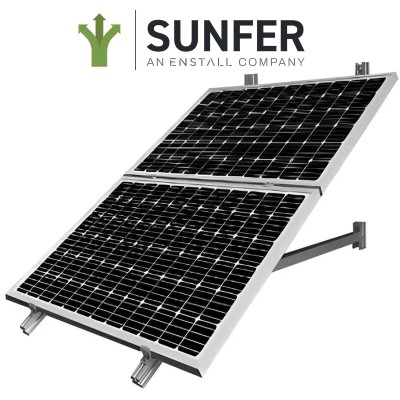 Soporte inclinado abierto para fachada, 2 módulos 16H | Damia Solar