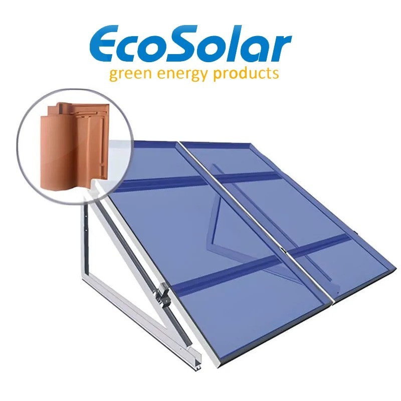 Estructura regulable teja plana o semiplana paneles 180W-200W | Damia Solar