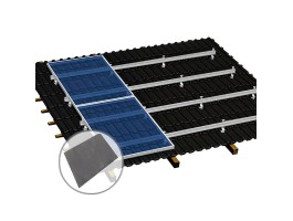 Estrutura coplanar para telhado de ardósia para painéis de 180W a 200W