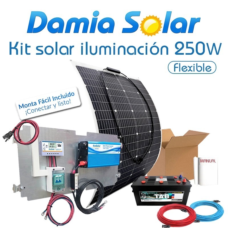 Comprar Kit solar iluminación 250W Flexible