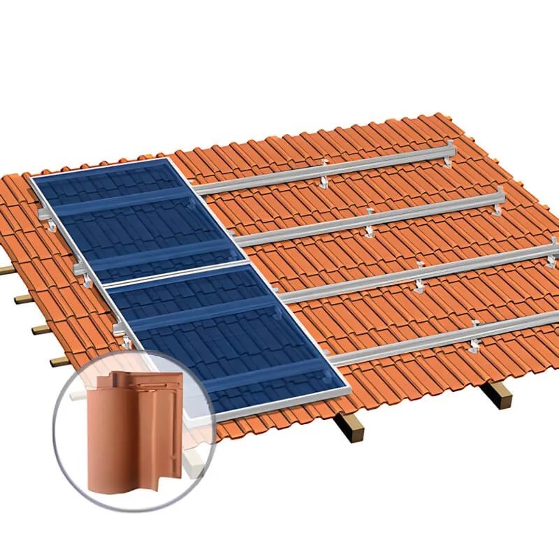 Estructura coplanar teja plana o semiplana paneles 180W-200W | Damia Solar