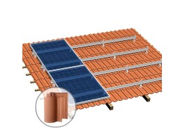 Estructura coplanar teja plana o semiplana paneles 80W-160W | Damia Solar