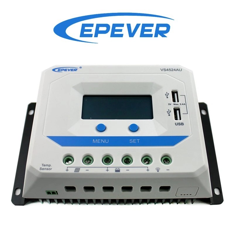 Regulador de carga EPEVER PWM 60A 12/24V com ecrã e USB | Damia Solar