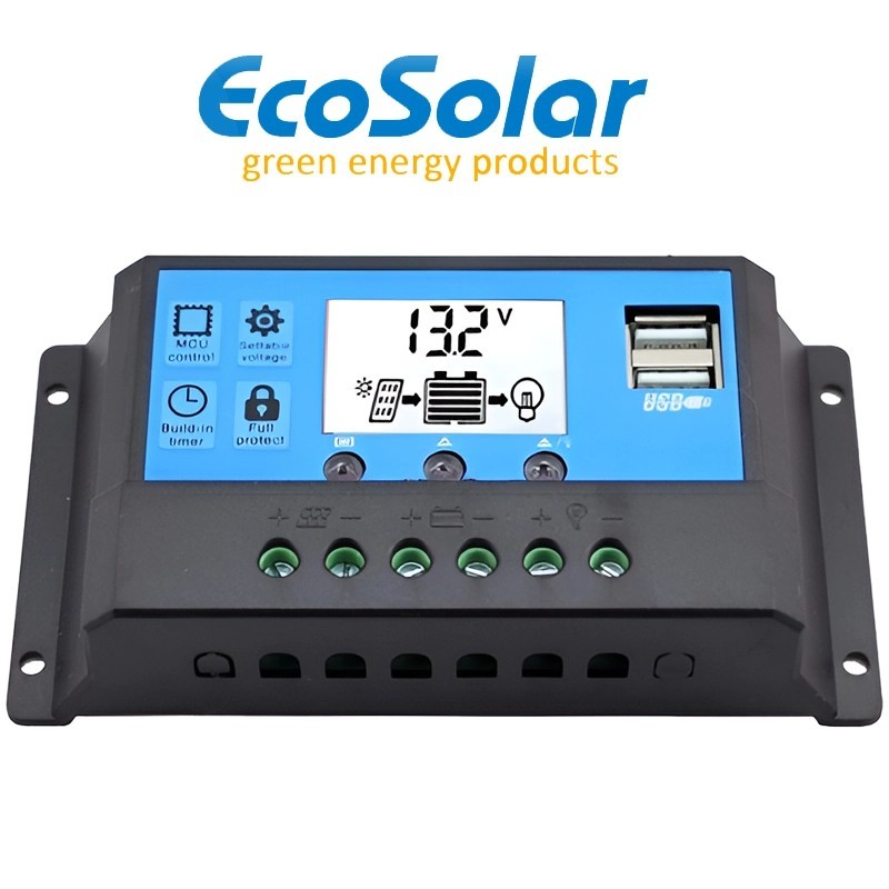 Comprar Regulador Solar Ecosolar 30a Com Ecrã Lcd
