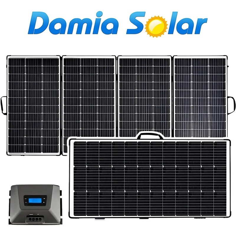 Panel solar plegable portátil 440W regulador MPPT 30A 12V | Damia Solar