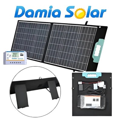 Comprar painel solar dobrável portátil 100W 12V con regulador 20A