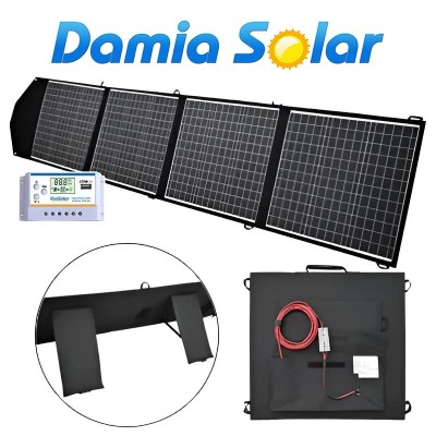 Placa solar plegable portátil 200W 12V con regulador 20A
