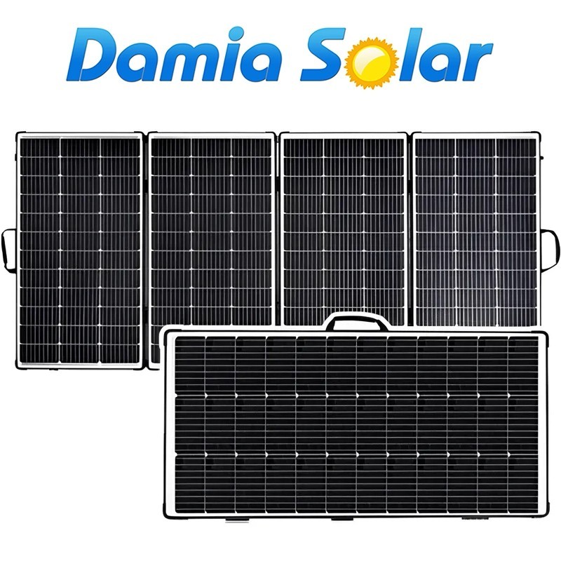 Painel solar dobrável 440W 36V para uso em 24V e 48V - Mala solar | Damia Solar