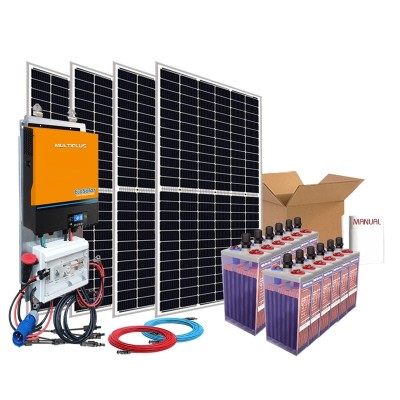 Kit aislada casa de campo 2000W con batería estacionaria | Damia Solar