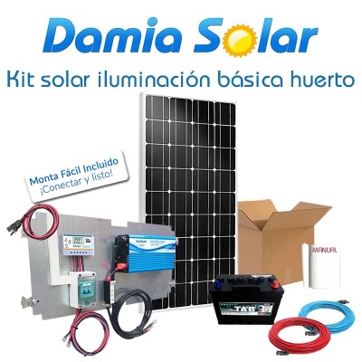 Kit solar iluminación básica huerto inversor onda modificada | Damia Solar