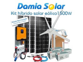 Comprar Kit híbrido solar + eólico 1500W Diario