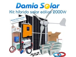 Comprar Kit híbrido solar + eólico 2000W Uso Diario