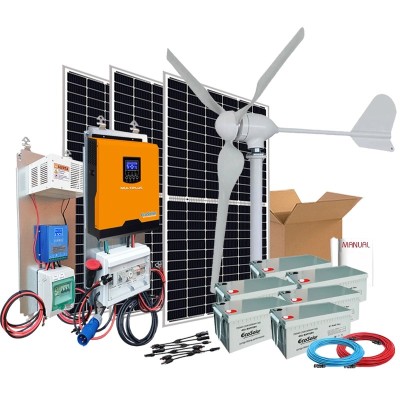 Comprar Kit híbrido solar + eólico 2000W Uso Diario