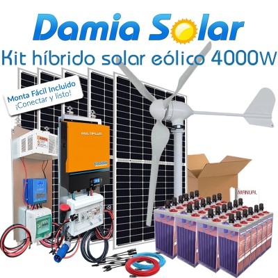 Comprar Kit híbrido solar + eólico 4000W