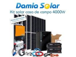 Comprar Kit Solar aislada 4000W Litio uso diario para casa de campo