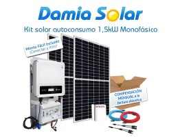 Kit de autoconsumo solar monofásico de 1,5kW XS com excedentes