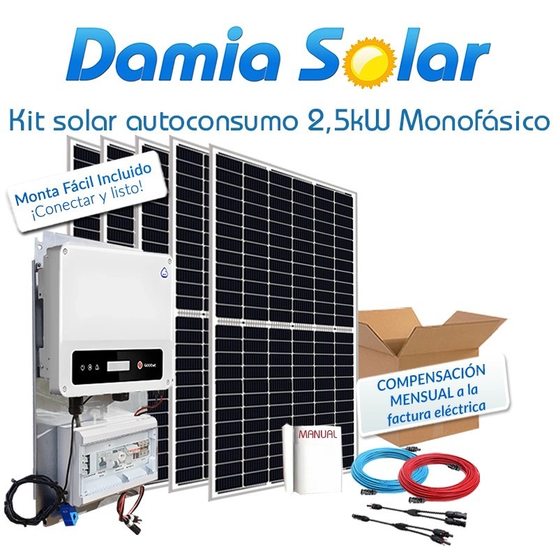 Kit de autoconsumo solar monofásico de 2,5kW XS com excedentes