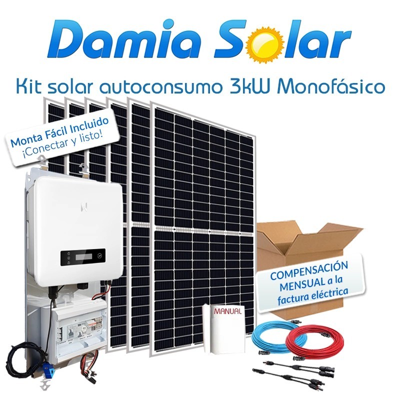 Kit de autoconsumo solar monofásico de 3kW XS G3 com excedentes