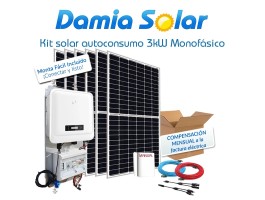 Kit de autoconsumo solar monofásico de 3kW DNS G3 com excedentes