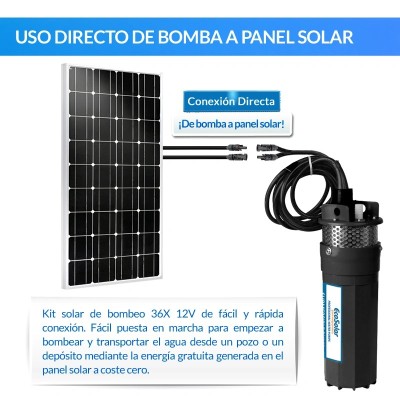 Comprar Kit de bombeamento de poços Ecosolar 36X 12V - Fluxo Máx. 360 litros