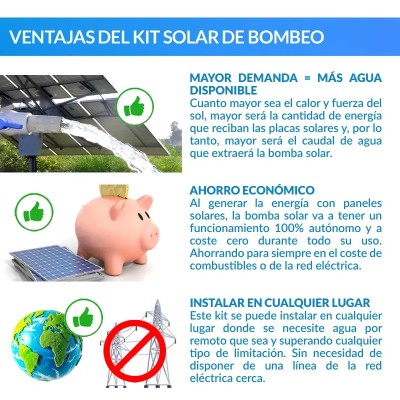 Comprar Kit bombeamento Ecosolar 72X 12V - Fluxo Máx. 720 litros.