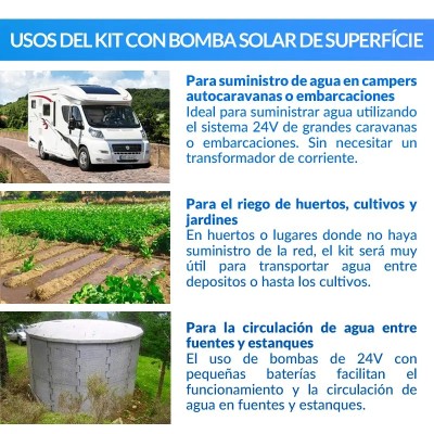 Kit de bombeo Ecosolar 2420 24V - Caudal máx. 1200 litros/h | Damia Solar
