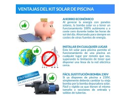 Comprar Kit solar bomba depuradora de piscina 1CV