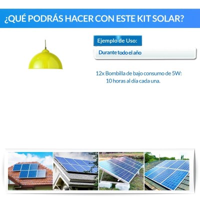 Comprar Kit solar iluminación 600W para casa completa