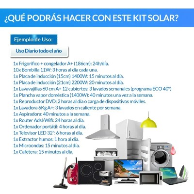 Comprar Kit solar aislada 6000W Uso Diario Litio