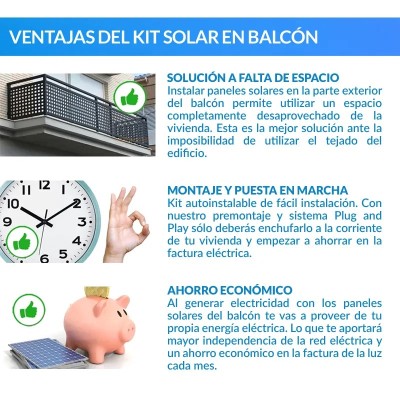 Kit de autoconsumo solar 500W para varanda