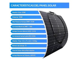 Kit solar para embarcaciones 150W con placa flexible | Damia Solar