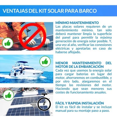 Kit solar embarcaciones panel 460W 24V instalación a 12V | Damia Solar