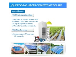 Kit Solar Huerto Plus: Nevera-congelador, luz, bomba de agua | Damia Solar