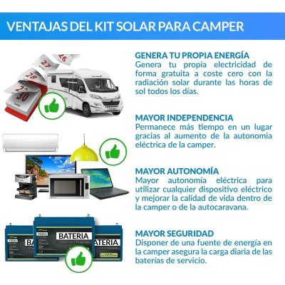 Comprar Kit solar completo para caravanas 200W