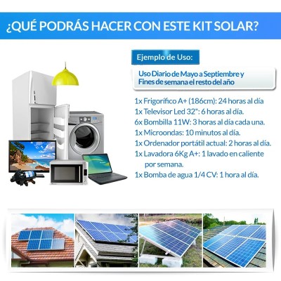 Kit aislada casa de campo 2000W con batería estacionaria | Damia Solar
