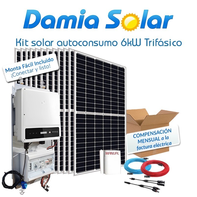 Kit de autoconsumo solar de 6kW SDT G2+ trifásico com excedentes