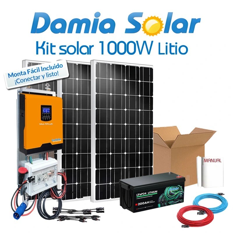 Kit solar com bateria de lítio 1000W para verão e fins de semana | Damia Solar