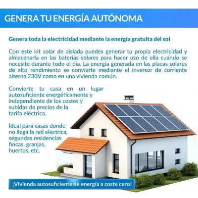 Comprar kit solar de lítio 1000W Blue Uso Diário