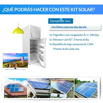 Kit Solar de Litio 1000W Blue para verano y fines de semana | Damia Solar
