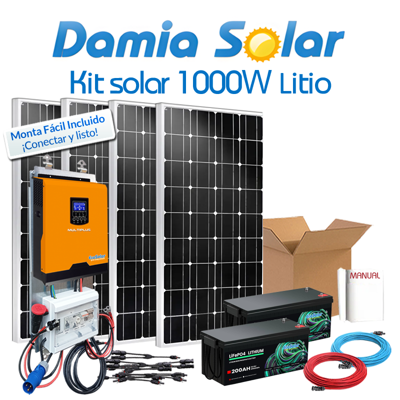 Kit Solar de Litio 1000W Blue para verano y fines de semana | Damia Solar